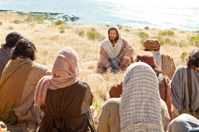 Jesus giving the Sermon on the Mount. Image via lds.org